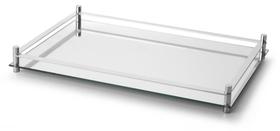 Bandeja Vidro Espelhada Decorativa Aparador Grande 54x32 Cm Organizadora Casa Cozinha Bar Bebidas Adega Garrafas Sala Escritório