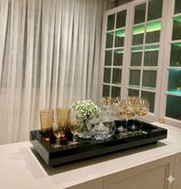 Bandeja Vidro Espelhada Extra Grande 70x40 Decoração Luxo