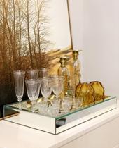 Bandeja Vidro Prata Espelhada Luxo Decoração 50X35 Bandeja Vidro Prata Espelhada Luxo Decoração 50X35