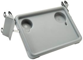 Bandeja Walker Lumex dobrável com porta-copos cinza sem ferramentas Bandeja Walker Lumex dobrável com porta-copos cinza sem ferramentas
