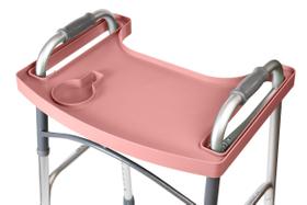 Bandeja Walker Sigo Pink para enrolar, dobrável, andador com porta-copos