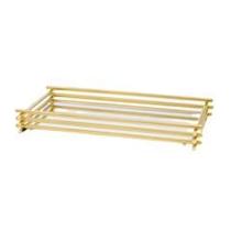 Bandeja Wire Gold 10x20cm Com Espelho Bandeja Wire Gold 10x20cm Com Espelho