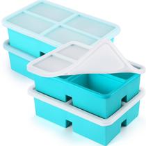 Bandejas congeladoras de silicone BIONMAPLE, 1 xícara com tampa, pacote com 4 unidades Aqua