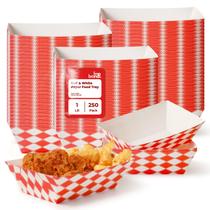 Bandejas de alimentos descartáveis Fit Meal Prep de 1 kg (pacote com 250) Red Check