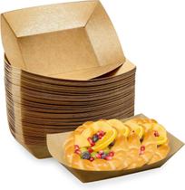 Bandejas de alimentos Oomcu, pacote com 100, 1,36 kg de papel resistente Kraft Brown Bandejas de alimentos Oomcu, pacote com 100, 1,36 kg de papel resistente Kraft Brown