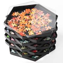 Bandejas de classificação de quebra-cabeças Becko Stackable 1500 peças com tampa