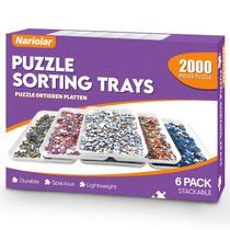 Bandejas de classificação de quebra-cabeças Nariolar, 29,2 cm x 21,0 cm, empilháveis, pacote com 6