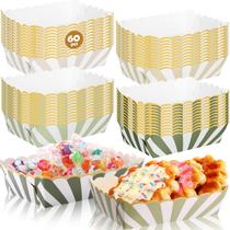 Bandejas de comida Dunzoom Pastel Pastel, 60 unidades, listradas, 4 cores