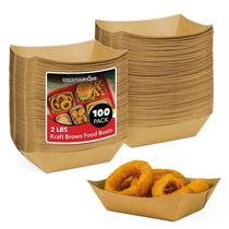Bandejas de comida estocam sua casa de papel kraft marrom de 2 libras x100