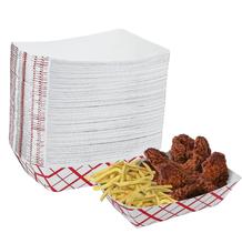 Bandejas de comida Mr Miracle, papel quadriculado vermelho e branco, 2,27 kg, pacote com 100