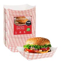 Bandejas de comida Stock Your Home, pacote com 100 unidades, 1,36 kg, vermelhas e brancas