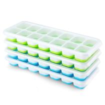 Bandejas de cubos de gelo Airabc de silicone com tampa removível, pacote com 4