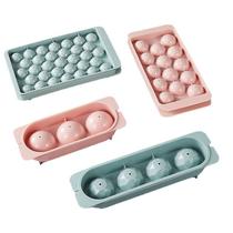 Bandejas de cubos de gelo moids recipientes de armazenamento congelados para bebidas geladas de chocolate redondas com tampa 1pcs