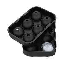Bandejas de Gelo de Silicone Reutilizáveis com Tampa - Moldes para Whisky em Formato de Bola Bandejas de Gelo de Silicone Reutilizáveis com Tampa - Moldes para Whisky em Formato de Bola