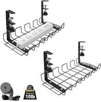 Bandejas de gerenciamento de cabos KLEVERISE Under Desk, pacote com 2