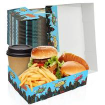 Bandejas de lanches Bacsboo Superhero Party Supplies 60 unidades