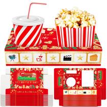 Bandejas de lanches de papel Dunzoom, 20 peças, filme noturno, 24 x 15 x 5 cm