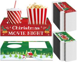 Bandejas de lanches para noites de cinema de Natal QOUBAI, 50 unidades, 24x15x5 cm