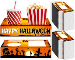Bandejas de lanches QOUBAI Halloween Movie Night, 50 unidades de papel
