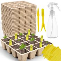 Bandejas de mudas TCBWFY biodegradáveis, pacote com 20 e 320 células Bandejas de mudas TCBWFY biodegradáveis, pacote com 20 e 320 células
