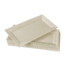Bandejas de servir Silver Spoons Elegant Lace Plastic (6 unidades), marfim