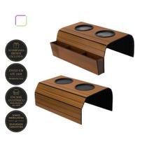 Bandejas De Sofá Kit 2 Unidades Porta Controle + Porta Copos