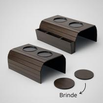 Bandejas De Sofá Kit 2 Unidades Porta Controle + Porta Copos Bandejas De Sofá Kit 2 Unidades Porta Controle + Porta Copos