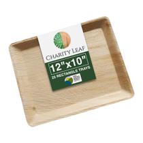 Bandejas descartáveis de folhas de palmeira Charity Leaf 12 x 10 polegadas (25 unidades) Bandejas descartáveis de folhas de palmeira Charity Leaf 12 x 10 polegadas (25 unidades)