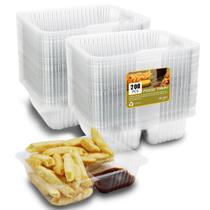 Bandejas Nacho AHKUNMT 200PC descartáveis de 350 ml de plástico com chip e imersão