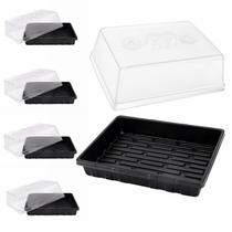 Bandejas para Germinação SOLIGT, kit com 5 unidades e cúpulas de 13 x 25 cm