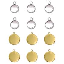 Bandejas pendentes Jewelry Finding LANBEIDE, 10 mm, prata, 16 mm, ouro