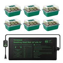 Bandejas Seed Starter VIVOSUN, pacote com 6, com kit de 72 células Heat Mat Bandejas Seed Starter VIVOSUN, pacote com 6, com kit de 72 células Heat Mat