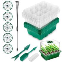 Bandejas Transparentes Para Germinação De Sementes Com Luz LED E Cúpulas De Umidade, 6 Ou 12