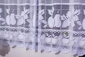 Bando renda branca bordada maças sem forro 2x0,60cm para bastão 19mm