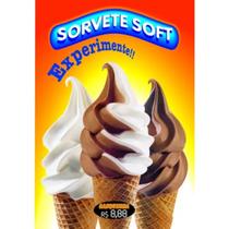 Baner Sorvete Expresso Soft Casquinhas Verão Alça Amarelo - 100x60cm