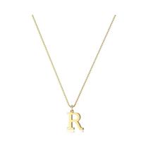 Banhado a Ouro 26 Letras Pingente Colar Para Mulheres Elegante Todos Os Dias Charme Presente