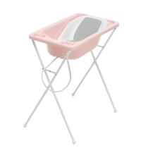 Banheira Acqua Trio Galzerano Dobrável Plástico Rosa Perola