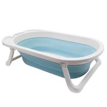 Banheira Baby Infantil Portátil Dobrável Flexível Azul Buba Banheira Baby Infantil Portátil Dobrável Flexível Azul Buba