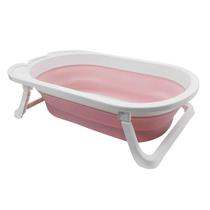 Banheira Baby Infantil Portátil Dobrável Flexível Rosa 16944 - Buba