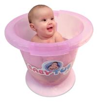 Banheira Babytub Tradicional 0 A 6 Meses Rosa Transparente