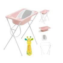 Banheira bebe acqua trio rosa + termometro girafinha buba - galzerano
