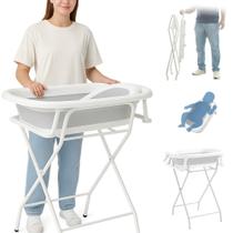 Banheira Bebê Com Suporte Dobrável Portátil Infantil Kit Anti Escorregamento 44L Até 35kg Pipdip