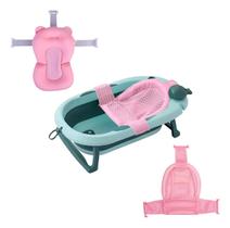 Banheira Bebê Com Termômetro Redinha E Cama Leve Ergonômica