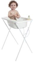 Banheira Com Suporte Bebê Infantil Baby Criança Branca Resistente 34L Barato