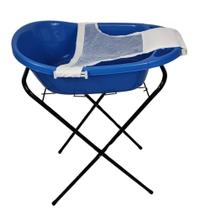 Banheira com suporte e rede infantil banho do bebê decorada 30 litros arqplast