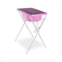 Banheira com Suporte e Saboneteira - Até 20Kg - Styll Baby - Cor Rosa