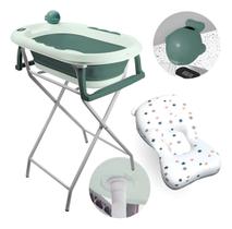 Banheira Com Termômetro Tibaby Dobrável Com Suporte Resistente Em Aço Galvanizado Não Enferruja