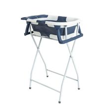 Banheira Compacta Dobravel Kiddo Koala Azul Marinho Suporte