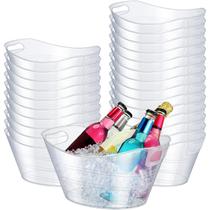 Banheira de armazenamento Norme Oval, balde de gelo de plástico de 4,5 L, conjunto de 24 Banheira de armazenamento Norme Oval, balde de gelo de plástico de 4,5 L, conjunto de 24