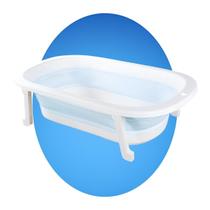 Banheira de Banho Dobrável Pimpolho Para Bebê Masculino Menino Retrátil Whippy Em Silicone Azul